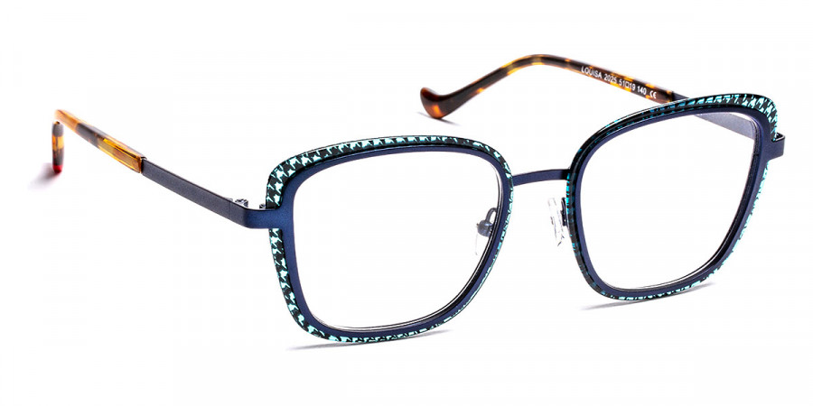 J. F. Rey™ Louisa 2025 51 - Blue/Black Dogtooth Pattern