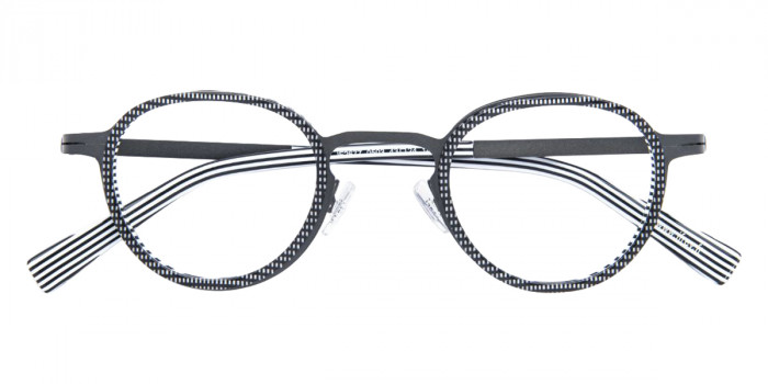 J. F. Rey™ JF2677 0503 43 - Black/Gunmetal/Black and White Stripes