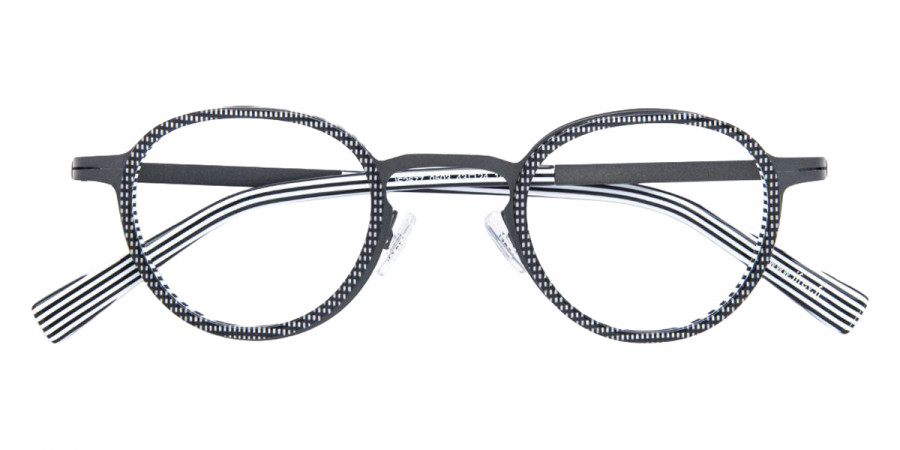 J. F. Rey™ JF2677 0503 43 - Black/Gunmetal/Black and White Stripes