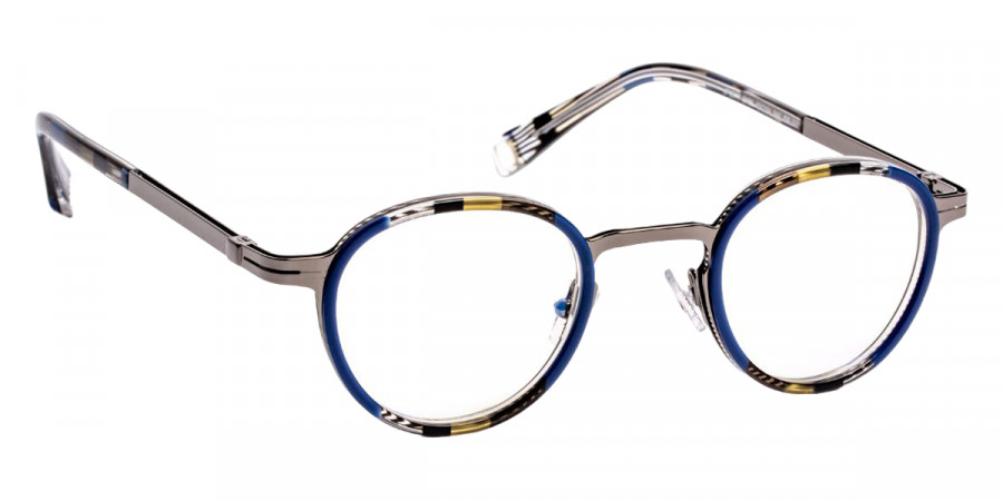 J. F. Rey™ JF2677 2405 43 - Striped Blue Brown/Gunmetal Shiny