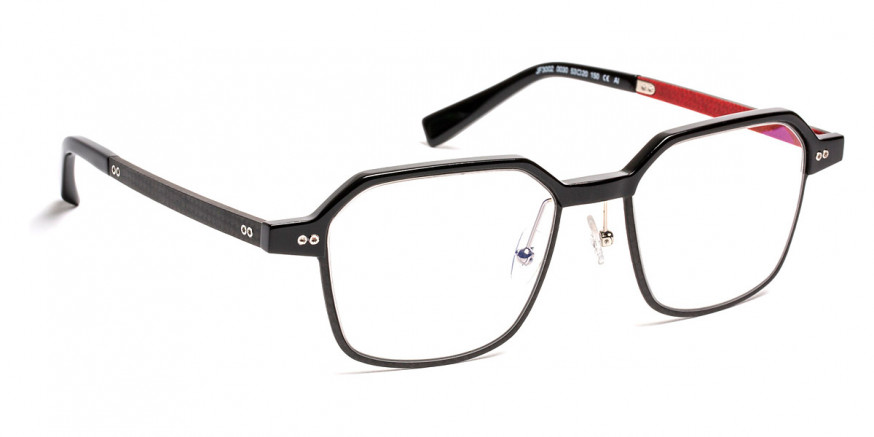 J. F. Rey™ JF3002 0030 53 - Black/Fiber Glasses Black/Red