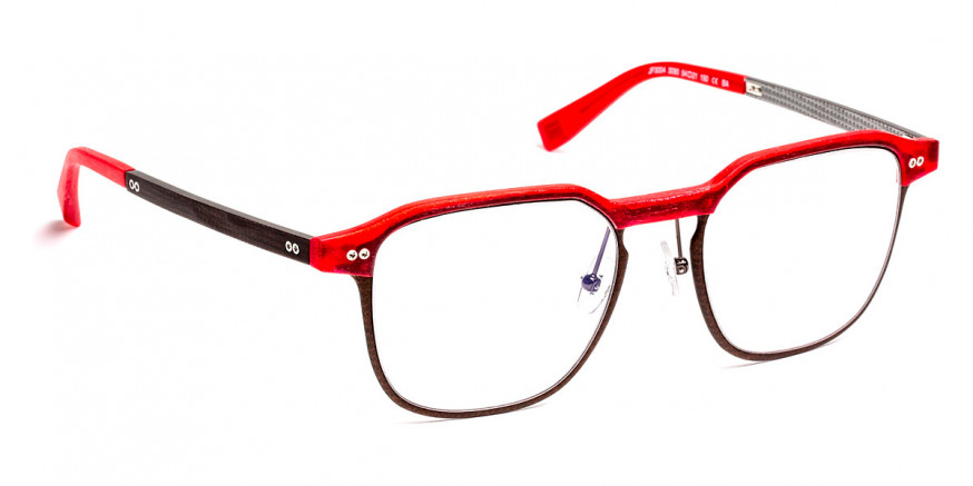 J. F. Rey™ JF3004 3090 54 - Red/Fiber Glasses Brown