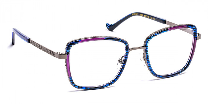 J. F. Rey™ Poppy 2009 50 - Stripes Blue/Purple/Shiny Gunmetal
