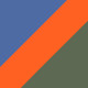 Transparent Blue on Rubber Orange / Dark Green