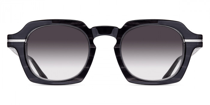 Matsuda™ M2055 BKS-BS 48 - Black Stripe/Brushed Silver