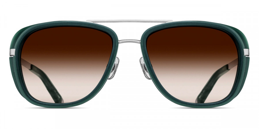 Matsuda™ M3023 BS-MBG 57 - Brushed Silver/Matte Bottle Green