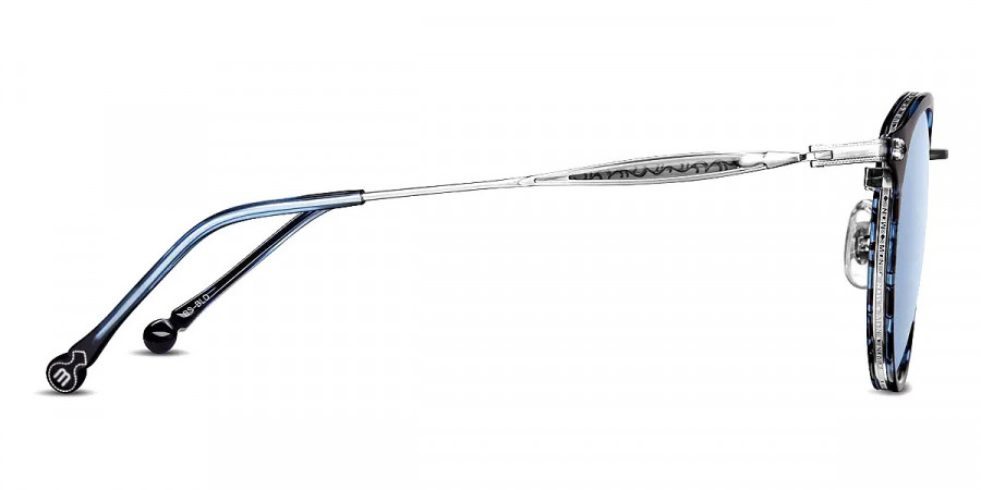 Color: Brushed Silver/Blue Demi (BS-BLD) - Matsuda MTDM3114SunBS-BLD50