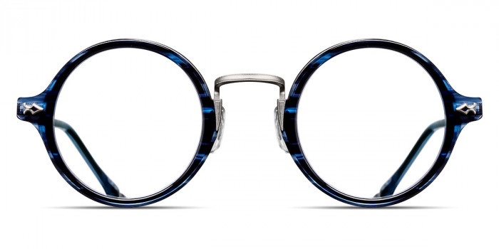 Matsuda™ M3127 AS-BLD 43 - Antique Silver/Blue Demi