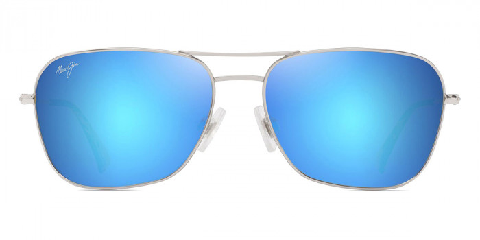 Maui Jim™ NA'AUAO B675-17B 58 - Shiny Silver with Blue and Green