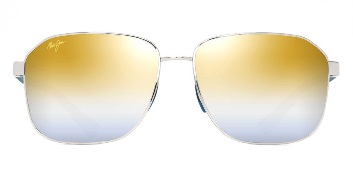 Maui Jim™ 'ONIPA'A ASIAN FIT MM651-006 61 - Shiny Silver with Dark Blue
