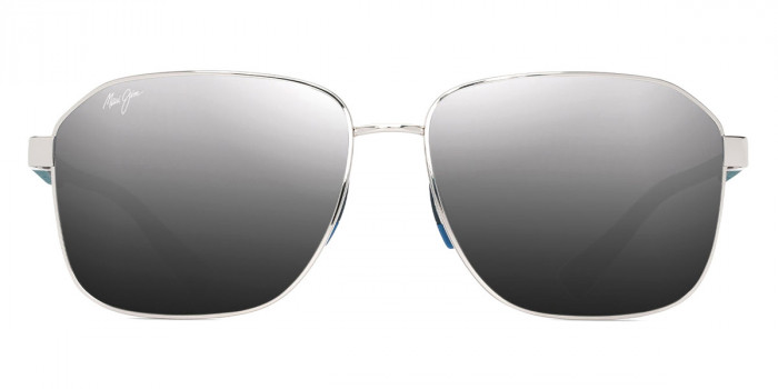 Maui Jim™ 'ONIPA'A ASIAN FIT MM651-009 61 - Shiny Silver with Dark Blue