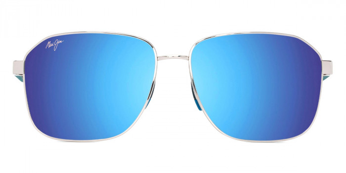Maui Jim™ 'ONIPA'A ASIAN FIT MM651-023 61 - Shiny Silver with Dark Blue