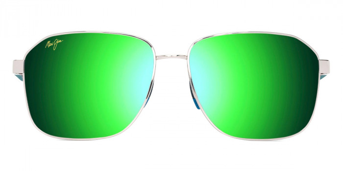 Maui Jim™ 'ONIPA'A ASIAN FIT MM651-032 61 - Shiny Silver with Dark Blue