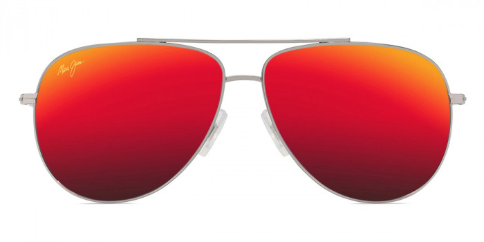 Maui Jim™ HAU'OLI MM665-042 59 - Shiny Silver with Blue and Green
