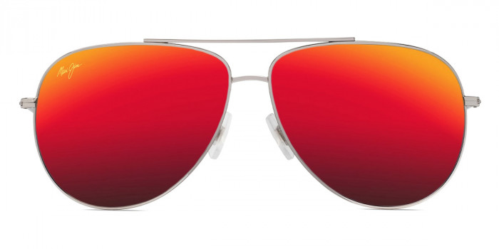 Maui Jim™ HAU'OLI XL MM674-042 62 - Shiny Silver with Blue and Green