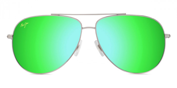 Maui Jim™ HAU'OLI XL MM674-046 62 - Shiny Silver with Blue and Green