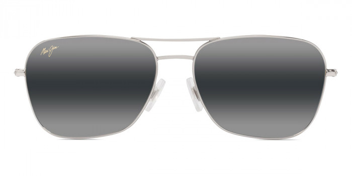 Maui Jim™ NA'AUAO MM675-002 58 - Shiny Silver with Blue and Green