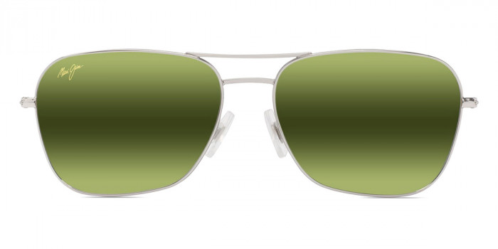 Maui Jim™ NA'AUAO MM675-014 58 - Shiny Silver with Blue and Green