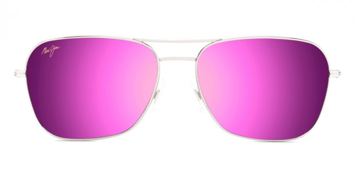 Maui Jim™ NA'AUAO MM675-037 58 - Shiny Silver with Crystal