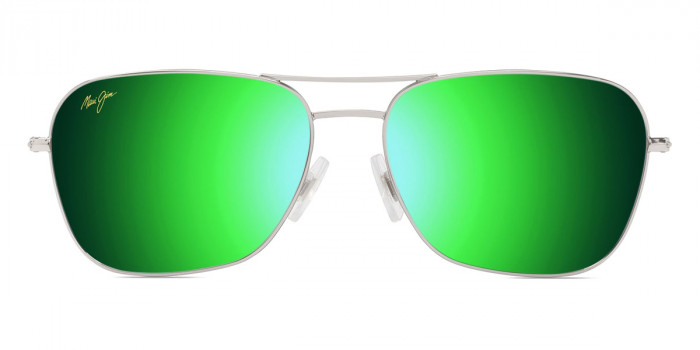 Maui Jim™ NA'AUAO MM675-046 58 - Shiny Silver with Blue and Green
