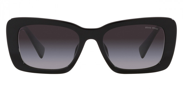 エッジが効いた【MiuMiu】スクエア サングラス MU 07YS 1AB5D1 Miu Miu MU 07YS 1AB5D1 53 Black Sunglasses