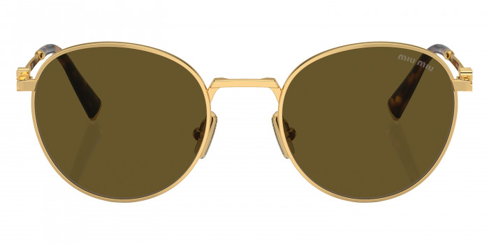♡Myu♡ Miu Miu Logo MU 55ZS Round Sunglasses | EyeOns.com