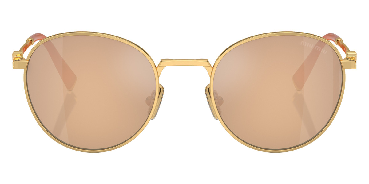 Miu Miu Logo MU 55ZS Round Sunglasses | EyeOns.com