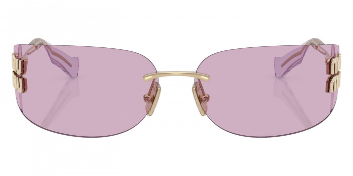 小物 miumiu rimless sunglasses purple Miu Miu 0MU A51S women Gold Geometric Sunglasses – Otticanet USA