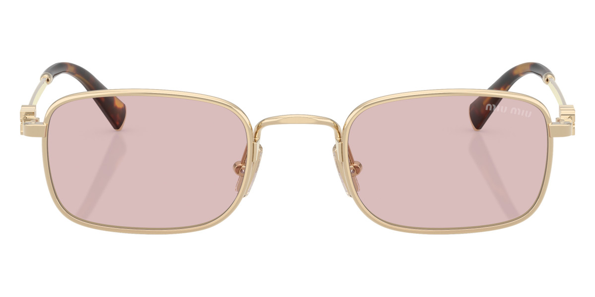 Miu Miu Logo MU A53S ZVN4I0 49 Pale Gold Sunglasses