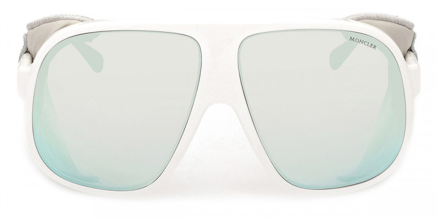 Moncler™ ML0206 Diffractor 24C 66 - Shiny White with Light Gray Leather Blinders