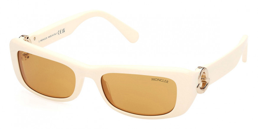 Moncler™ ML0245 Minuit 25E 55 - Solid Ivory/Shiny Pale Gold Logo
