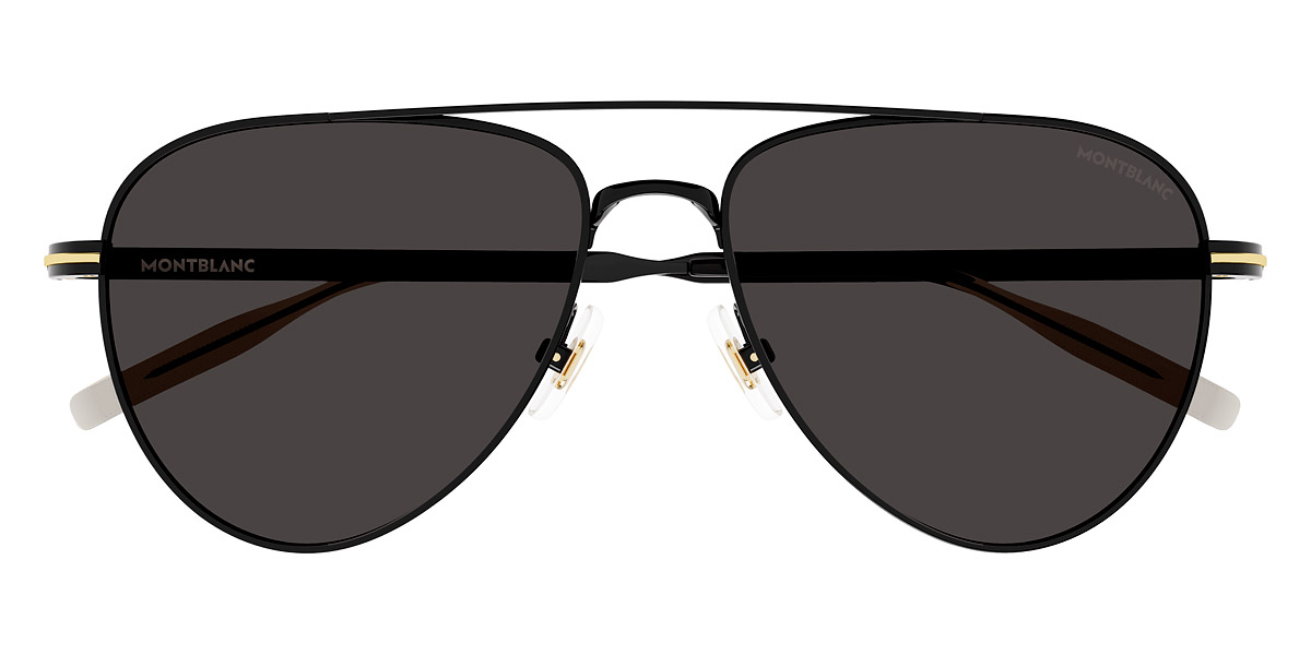 サングラス Montblanc Sunglasses MB356S 50F Oversized Round Sunglasses with Gold Coloured Metal Frame - Luxury