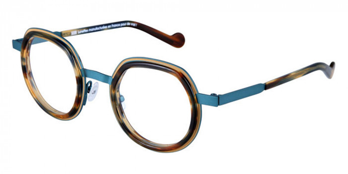 NAONED™ KERBEL 66EB 46 - Satin Sand Cercles Grooves and Tortoiseshell Inserts/Matte Pacific Green