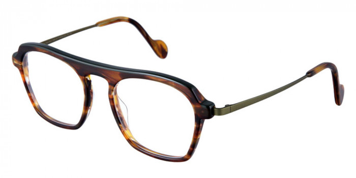 NAONED™ KLEZ 43001 52 - Tortoiseshell and Solid Military Green Eyebrow/Matte Khaki