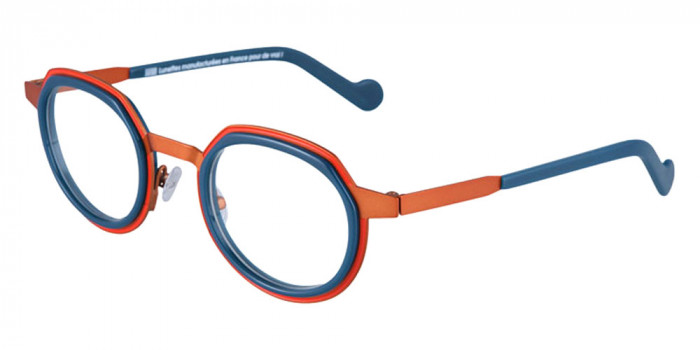 NAONED™ DOELAN 42BLO 46 - Gurvan Orange Cercles Grooves and Solid Mediterannean Blue Inserts/Rust Orange