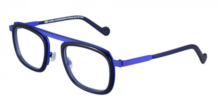 NAONED™ LANVAON 68BE 51 - Matte Blue Cercles Grooves and Transparent Ink Blue Inserts/Matte Bright Blue