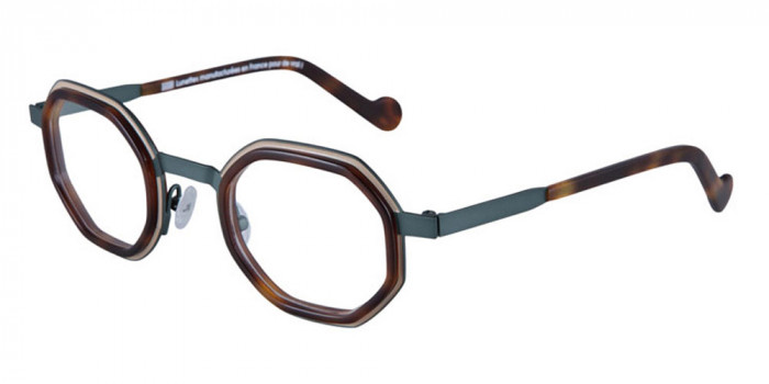 NAONED™ MORGAD 85B 45 - Matte Dark Green Cercles Grooves and Tortoiseshell Inserts/Matte Dark Green