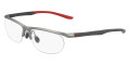 Satin Metallic Silver / Red