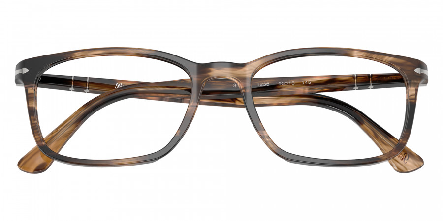 Color: Striped Black and Grayish Brown (1236) - Persol PO3189V123653