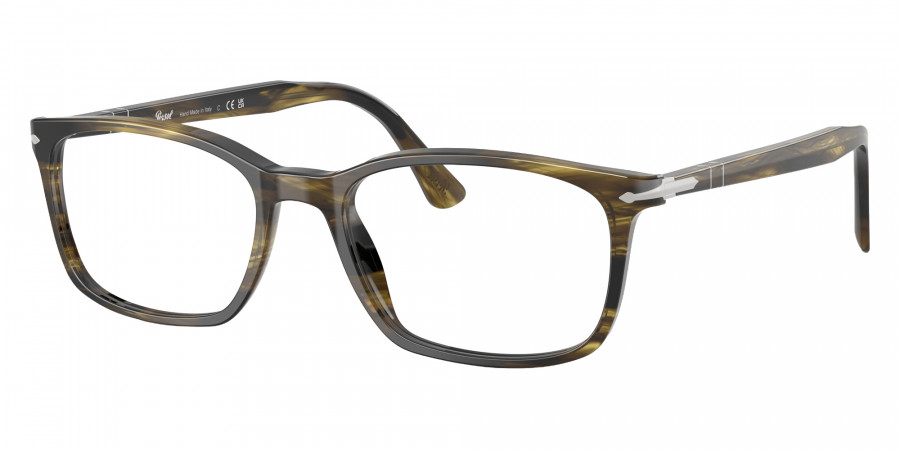 Color: Striped Black and Olive Green (1237) - Persol PO3189V123753