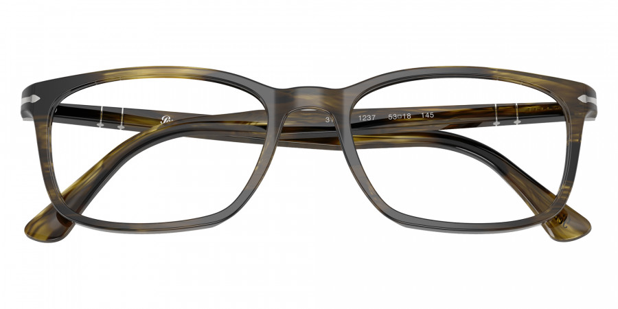 Color: Striped Black and Olive Green (1237) - Persol PO3189V123753