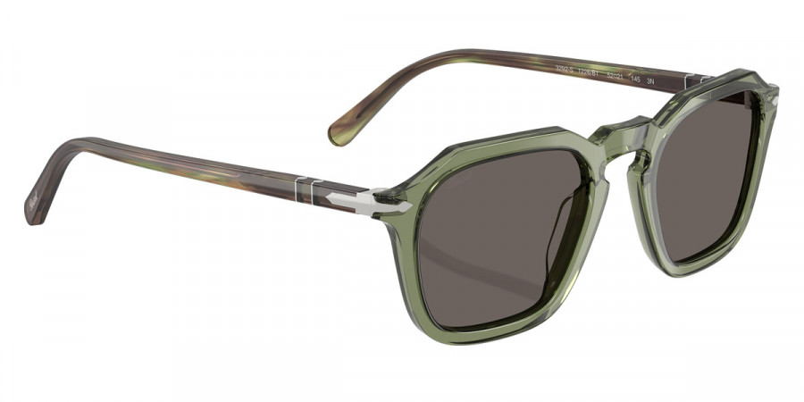 Color: Transparent Green/Striped Green (1226B1) - Persol PO3292S1226B152