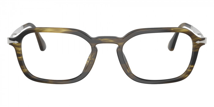 Persol™ PO3381V 1237 52 - Striped Black and Olive Green