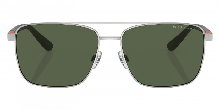 POLO RALPH LAUREN™ PH3137 90019A 59 - Shiny Silver/Shiny Olive/Orange Rubber