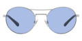 Semishiny Silver / Light Blue