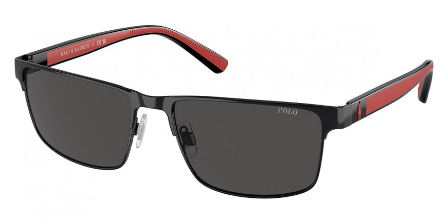 Polo™ PH3155 922387 57 - Shiny Black and Red Rubber