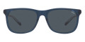 Shiny Transparent Blue on Crystal / Dark Gray