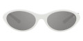 Shiny White / Gray Mirrored Silver
