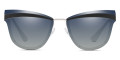 Gray / Gray Gradient Blue Mirrored Silver