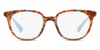 Color: Striped Brown/Azure (KJO1O1) - Prada PR13UVKJO1O148